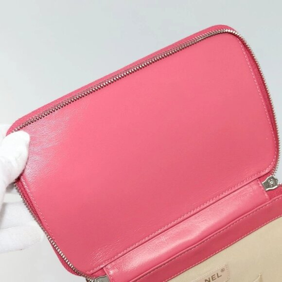 CHANEL Wicker Vanity Chain Shoulder Bag Rattan 2way Pink Silver CC Auth 114200AM - Picture 15 of 16